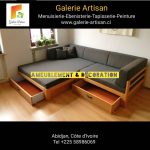 Canapé 5 places avec coussins + Tiroirs