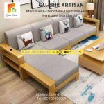 Canapé d'angle 5 places + 1 table