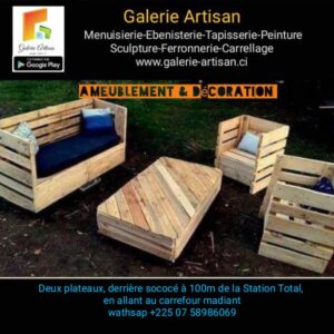 Salon Quick 04 place, avec coussins + 01 table